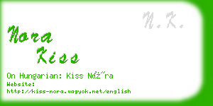 nora kiss business card